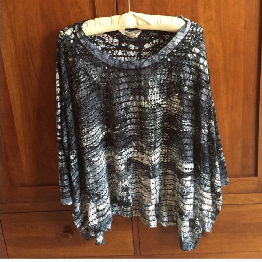 Hard Tail Dolman Mesh Holey Top